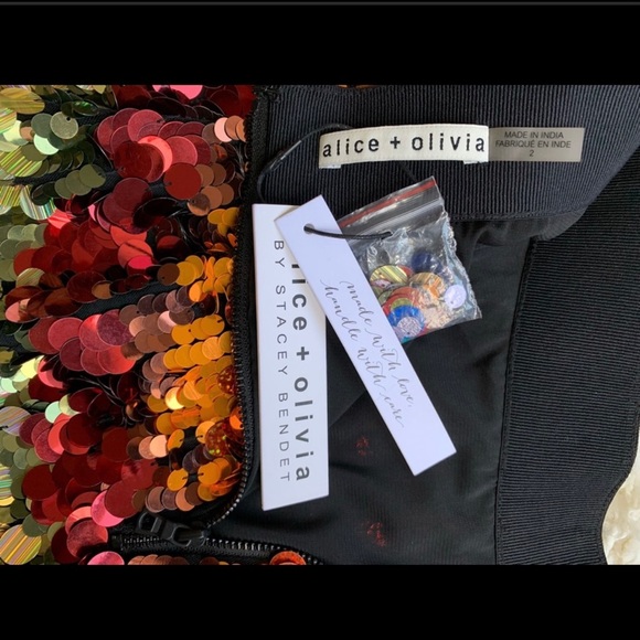 Alice + Olivia Rainbow Sequin Skirt - Picture 5 of 5